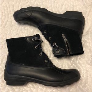 Sperry Topsider Black Duck Boots Sz 9 Women’s